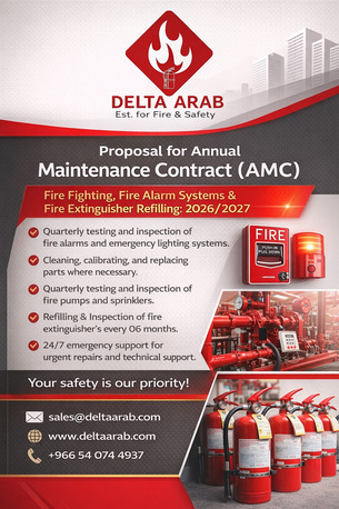 Dammam, Technical, AMC - Annual Maintenance Contract For Fire Fighting, Fire Alarm & Fire Extinguisher Refill