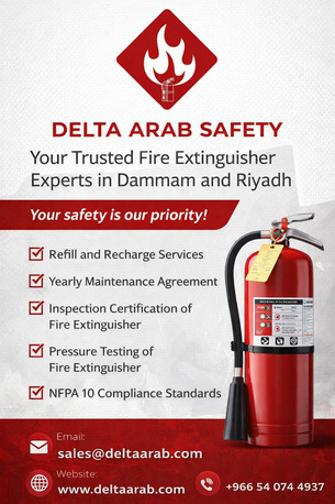 Dammam, Technical, Fire Extinguisher Refilling & Maintenance Services In Dammam