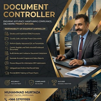 Jubail, Job Seekers, Looking For Document Controller Opportunity | Transferable Iqama-0537011959