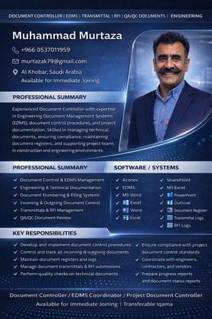 Jubail, Job Seekers, Document Controller | Engineering Documents | Ready To Join Immediately -0537011959