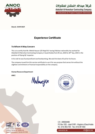 Riyadh, Job Seekers, Piping QC Inspector