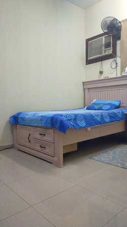 Jubail, Furniture, SAR 850,  Wooden & Metal Bed With Mattress, Computer Table & Chairs