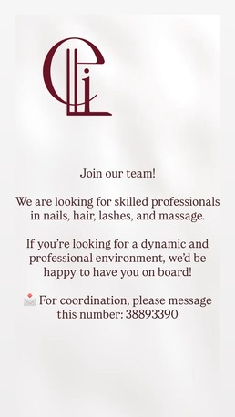 Manama, Jobs, Looking For Skilled Professionals In Nails, Hair, Lashes, And Massage