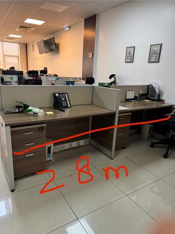 Riyadh, Furniture, SAR 600,  Back-to-Back 4-Man Cubicle Workstation For Sale