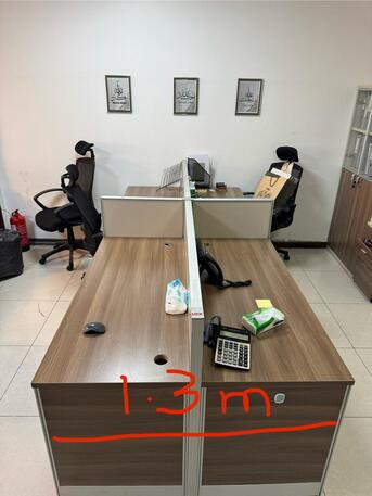 Riyadh, Furniture, SAR 600,  Back-to-Back 4-Man Cubicle Workstation For Sale