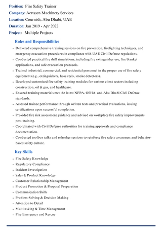 Jubail, Job Seekers, HSE Trainer