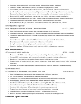 Jeddah, Job Seekers, Multi-Site Operation | Logistics Leader | SAP & WMS Specialist | Digital Transformation