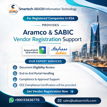 Dammam, Computer, Aramco Vendor Code Registration Services