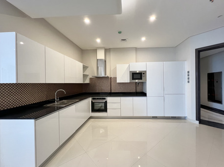 Sanabis, Apartments/Houses, BHD 500/month,  Furnished,  2 BR,  120 Sq. Meter,  Premium Furnished 2BR With Balcony, Pool & Gym - EWA Included