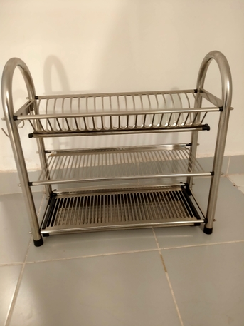 Dammam, Household Items, SAR 60,  Premium 3-Tier Stainless Steel Dish Drying Rack - Excellent Condition