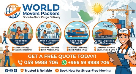 Riyadh, Delivery, WORLD Movers Packers➡️Door To Door CARGO DELIVERY➡️With 20-40 FT Containers➡️ 0599988706 /