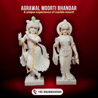 Jaipur, Collectibles, INR 45000,  Premium Radha Krishna Marble Statue &ndash; Divine Craftsmanship By Agrawal Moorti Bhandar