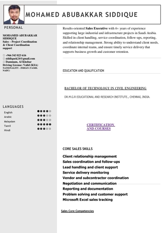 Khobar, Job Seekers, Sales And Marketing Coordinator