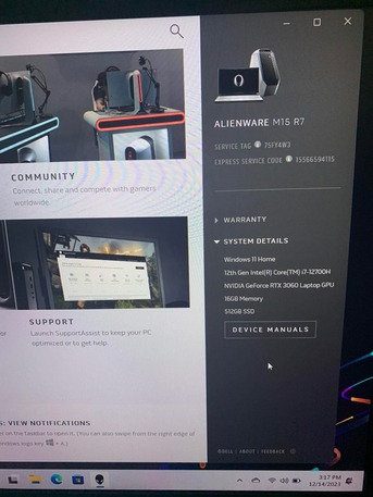 Riyadh, Computers, SAR 5000,  Dell Alienware M15 R7 Gaming Laptop 15.6" Intel Core I7-12700H (12th Gen) NVIDIA GeForce R