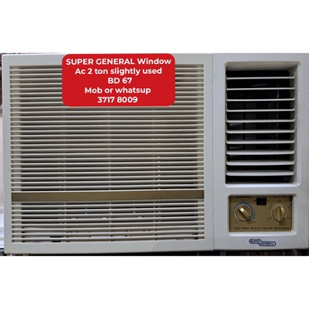 Manama, Air Conditioners, BHD 67,  🌍🌏Super General Window Ac 2 Ton In Good Condition For Sale With Delivery And Fixing