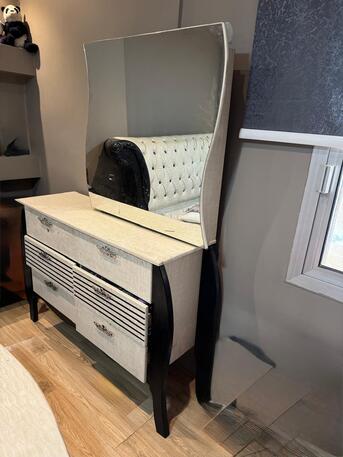 Al Olaya, Furniture, SAR 2300,  Full Bedroom Set For Sale (King Size Cot, 2side Tables, Dressing Table,Wardrobe, Chester)