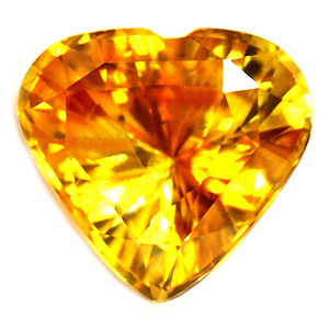New York, Jewelry, USD 1339,  1.19 Cts. Heart Cut Orange Sapphires For Sale At GemsNY