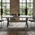 Modern Corona Dining Table 6 Seater Wooden Metal