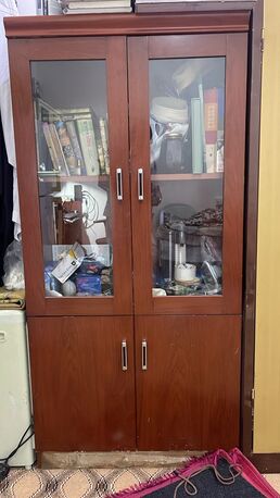 Al Wizarat, Furniture, SAR 300,  Wooden Glass Cabinet / Almari For Sale