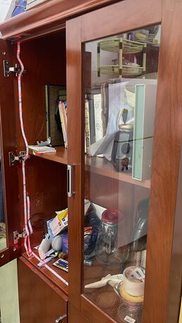 Al Wizarat, Furniture, SAR 300,  Wooden Glass Cabinet / Almari For Sale