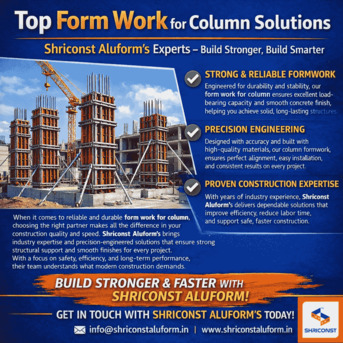 Pune, Construction, Top Form Work For Column Solutions | Shriconst Aluform&rsquo;s Experts