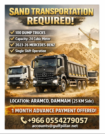 Dammam, Heavy Equipment, SAR 36000,  ???? Requirement For Sand Transportation