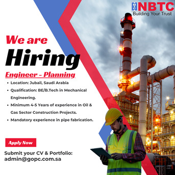 Jubail, Jobs, Job Opportunity | NBTC Group | Planning Engineer