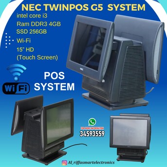 Manama, Electronics, BHD 89,  NEC POS System With Dual Display Intel Core I3 With 256GB SSD Good Working Ready To Use 34