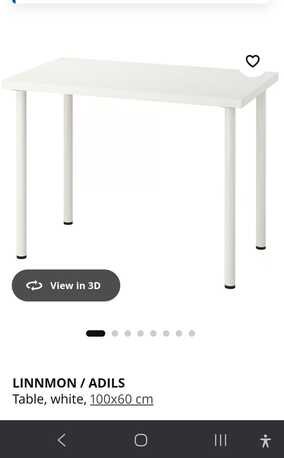 Al Aziziyah, Furniture, SAR 1000,  2 Table White (ikea,Linnmum)