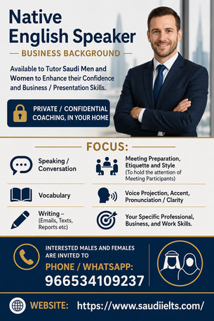 Jeddah, Lessons Offered, Native English IELTS & Business Communication Specialists