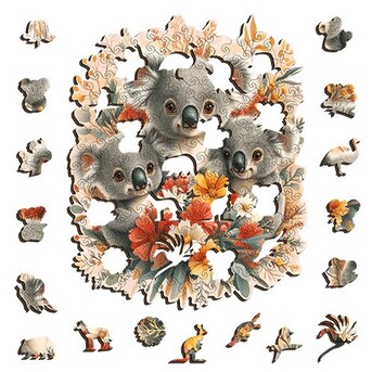 Sydney, Toys & Games, AUD 55,  Trio Of Koalas ~ Decorative Wooden Puzzle