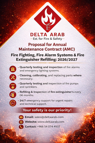 Dammam, Technical, AMC - Annual Maintenance Contract For Fire Fighting, Fire Alarm & Fire Extinguisher Refill