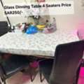 SAR 250,  4 Seater Glass Dinning Table
