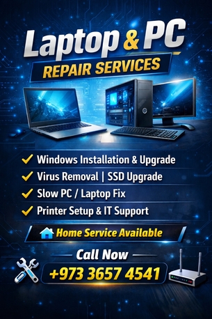 Manama, Computers, BHD 5,  Laptop & Computer Repair Service Contact 36574541