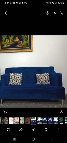 Al Murabba, Furniture, SAR 400,  6seater Blue Sofa Set For Sale
