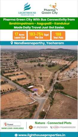 Hyderabad, Residential Plots, INR 12500,  183 Sq. Yard,  DTCP & RERA APPROVED OPEN PLOTS IN FUTURE CITY @ 9392311420