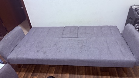 Al Jubail Al Balad, Furniture, SAR 475,  Sofa Bed Convertible Fabric Grey