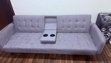 Al Jubail Al Balad, Furniture, SAR 475,  Sofa Bed Convertible Fabric Grey