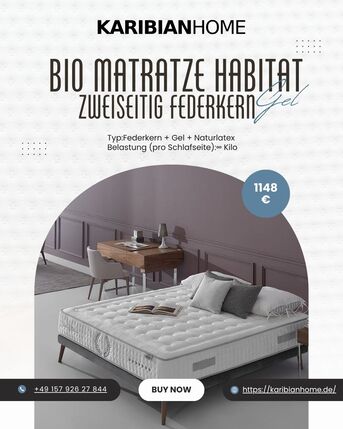 Berlin, Furniture, EUR 300,  Bio Matratze Habitat Zweiseitig Federkern Gel &ndash; Luxus-Schlafkomfort Mit Nachhaltigem Anspr