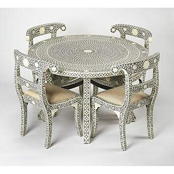 Mumbai, Interior Design, Bone Inlay Dining Tables In USA &mdash; Handcrafted Artisan Masterpieces By Elephant Exports