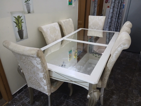 Al Naseem, Furniture, SAR 400,  Dinner Table/dining Table Best Price Glass On Top With 7 Chairs