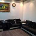 SAR 600,  Comfortable Black Leather 6-seater Sofa In Excellent Condition.