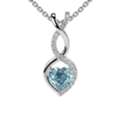 USD 1499,  Get Natural Round Diamonds Aquamarine Pendant 0.60 Cttw