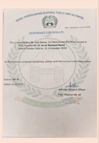 Jubail, Job Seekers, Health Technician Available In Jubail