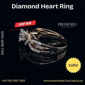 London, Jewelry, GBP 1850,  Buy Diamond Heart Ring Pre-Owned Best Value UK