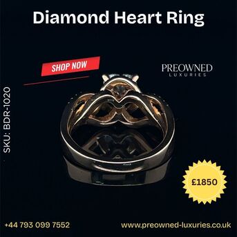 London, Jewelry, GBP 1850,  Buy Diamond Heart Ring Pre-Owned Best Value UK