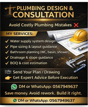 Riyadh, Construction, Plumbing Design & Consultation For New House Construction