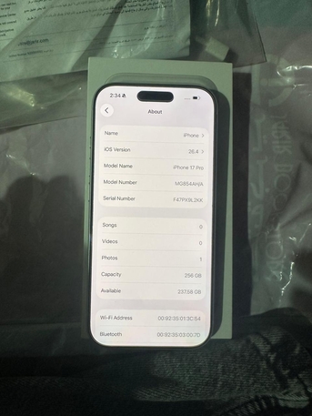 Riyadh, Mobile Phones, SAR 4600,  Iphone 17 Pro Silver