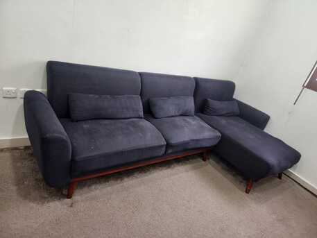 Riyadh, Furniture, SAR 150,  Convertible Corner Sofa (L-Shape) &mdash; Turns Into Bed