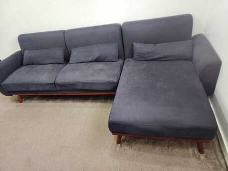 Riyadh, Furniture, SAR 150,  Convertible Corner Sofa (L-Shape) &mdash; Turns Into Bed